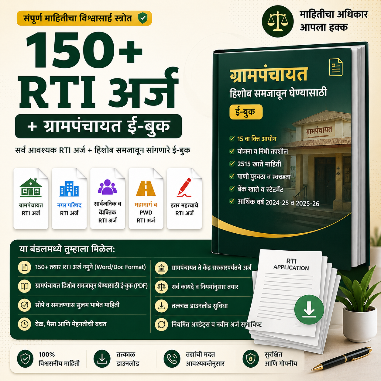 150+ RTI अर्ज + ग्रामपंचायत ई-बुक - Image 2